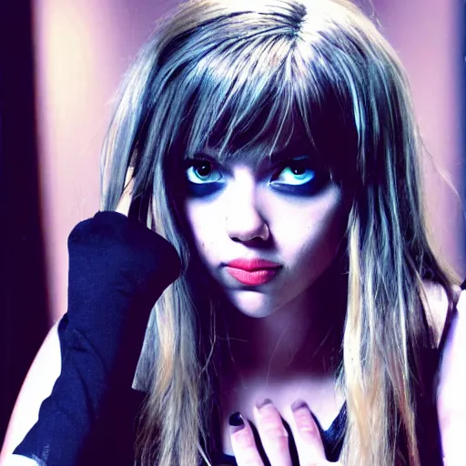 Image similar to scarlett johansson modeling as misa amane from death note, photograph