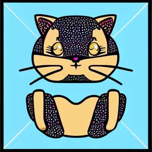 Image similar to a happy cat, whole body, Anthropomorphic, highly detailed, colorful, illustration, smooth and clean vector curves, no jagged lines, vector art, smooth