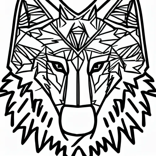 Image similar to wolf template base lineart, full-body view, simple, no color, coloring book style, high quality, HD, 8K