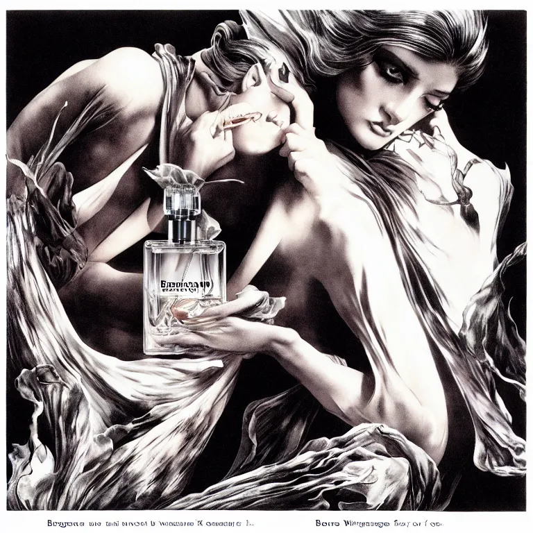 Image similar to fragrance advertising campaign by bernie wrightson