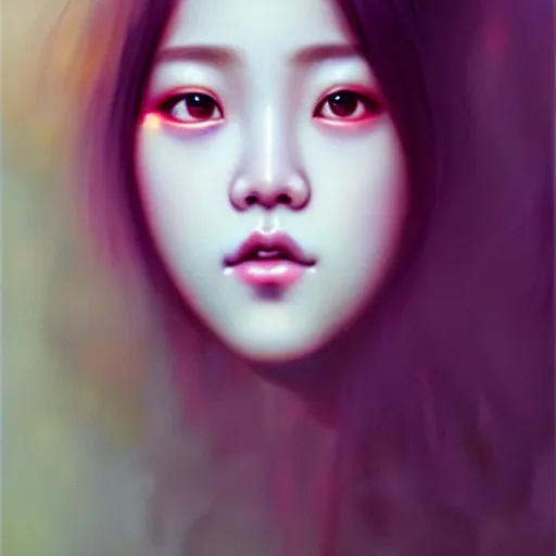 Image similar to jisoo of blackpink, hyperrealistic portrait, by karol bak and agnes cecile and artgerm, fantasy art, photo realistic, dynamic lighting, artstation, poster, volumetric lighting, very detailed face, 8 k, award winning