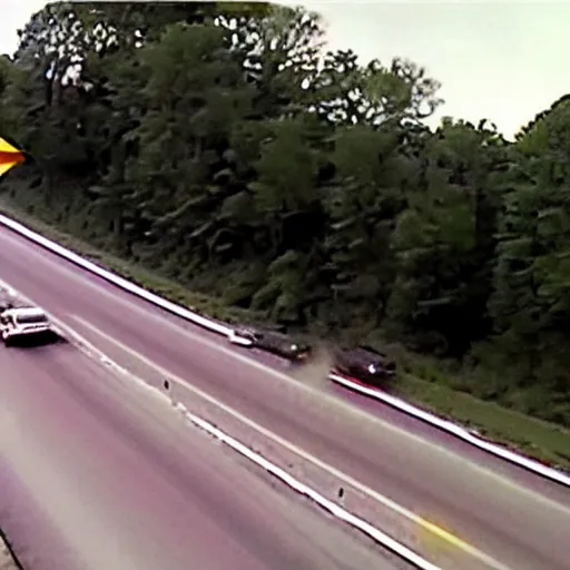 Image similar to ir thermal camera footage of a police chase on a maryland highway.