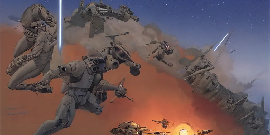 Image similar to art by Ralph McQuarrie and Joe Johnston and Doug Chiang,