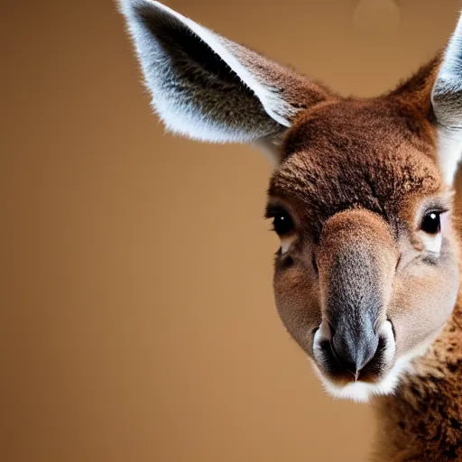 Image similar to a photo of a buff kangaroo wearing a safari hat and vest, studio photography, 8 k