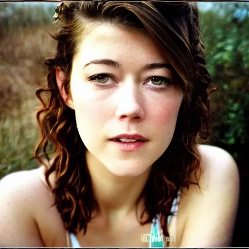 Prompt: mary elizabeth winstead going swimming, photography,