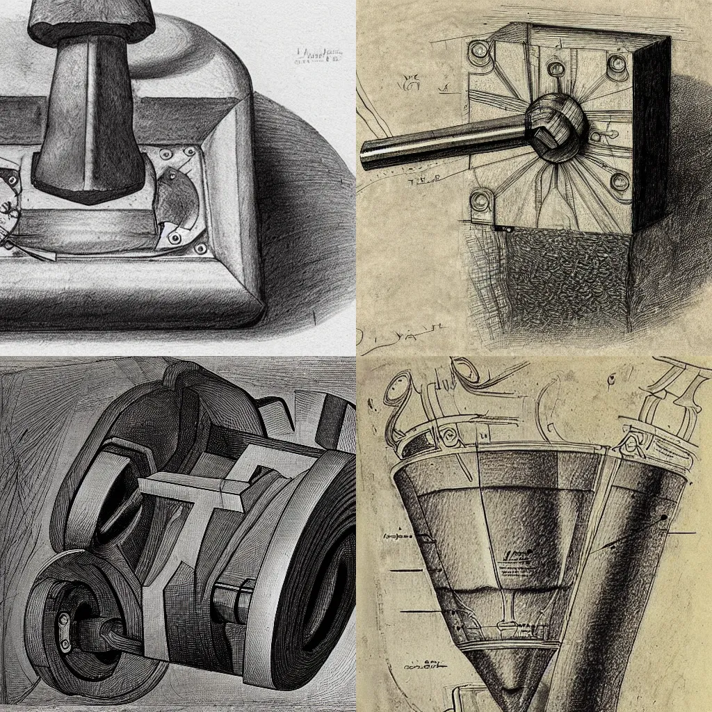 Prompt: the inner workings of a hammer, sketch by davinci