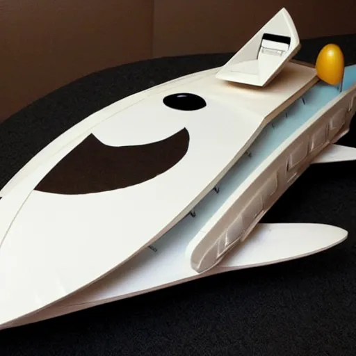 Image similar to Duck themed spaceship, elegant, futuristic