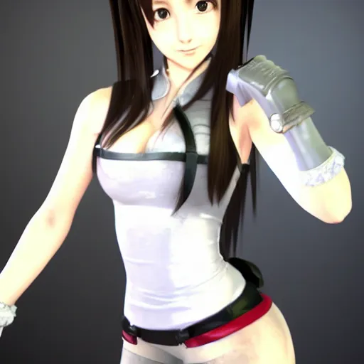 Image similar to aerith gainsborough mixed with tifa lockhart