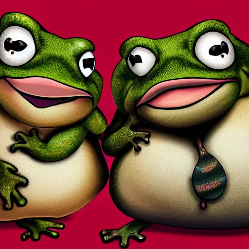 Image similar to 3 fat obese frogs playing in a band, high-definition photograph