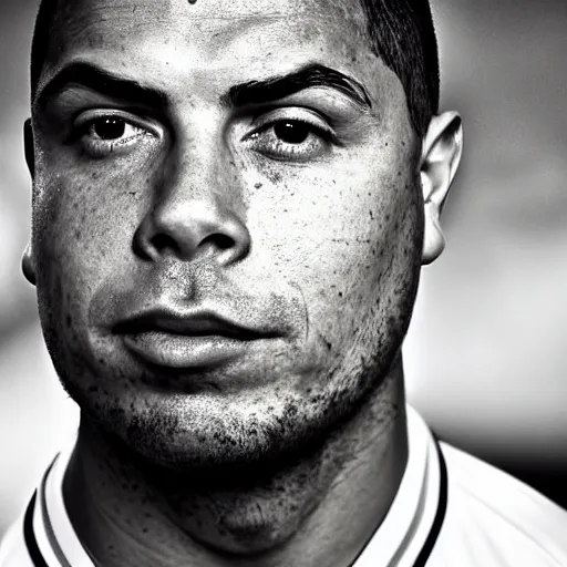 Image similar to ronaldo nazario head and shoulders portrait photograph by mark mann