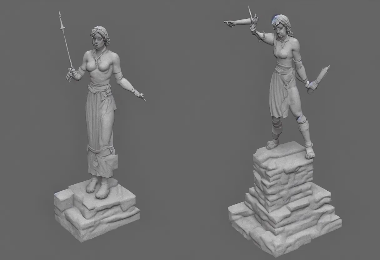 Prompt: a statue of a biblically accurate domination, zbrush, white vynil, shiny, hdr