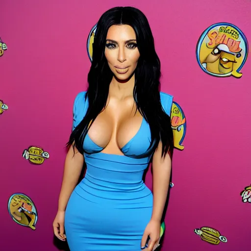 Image similar to kim kardashian in the simpsons super high quality 4k HD