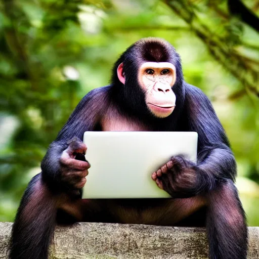 Prompt: bored ape with laptop