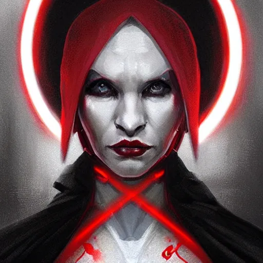 Image similar to portrait of a woman by greg rutkowski, young sith knight darth talon, red and black skin, star wars expanded universe, wearing black robes, she is about 2 0 years old, highly detailed portrait, digital painting, artstation, concept art, smooth, sharp foccus ilustration, artstation hq