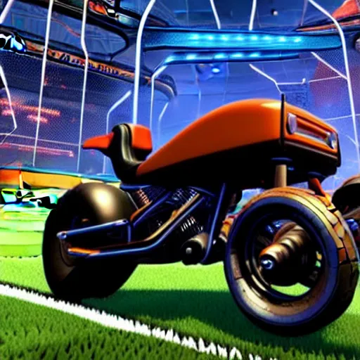 Image similar to a harley davidson in rocket league