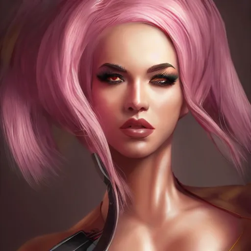 Image similar to vi from arcane, artgerm,