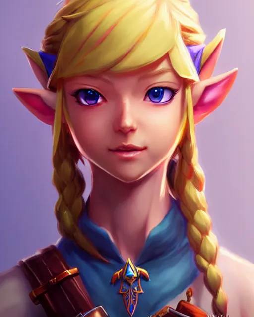 Image similar to character concept art of zelda | | cute - fine - face, pretty face, realistic shaded perfect face, fine details by stanley artgerm lau, wlop, rossdraws, james jean, andrei riabovitchev, marc simonetti, and sakimichan, tranding on artstation