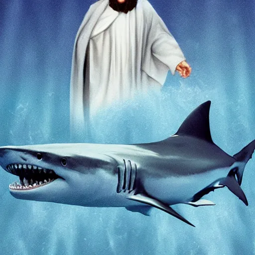 Image similar to shark jesus