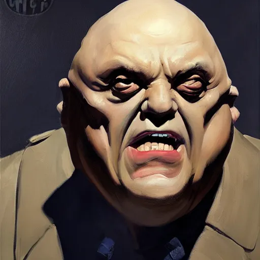 Prompt: greg manchess portrait painting of partially armored uncle fester from addams family as overwatch character, medium shot, asymmetrical, profile picture, organic painting, sunny day, matte painting, bold shapes, hard edges, street art, trending on artstation, by huang guangjian and gil elvgren and brom