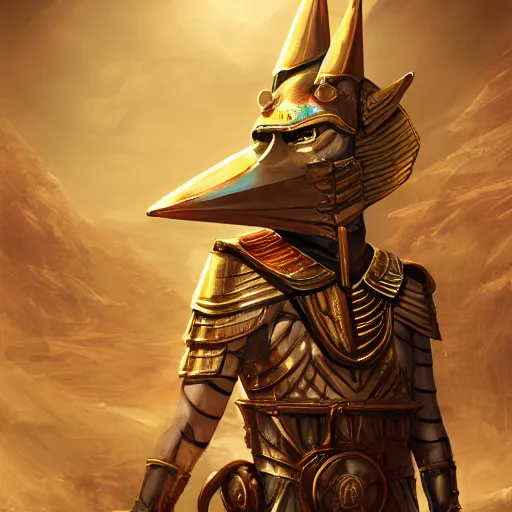 Image similar to pharaoh with armor on, steampunk, concept art, masterpiece, digital art, ultra detailed, sharp focus, cinematic lighting, 8 k hd resolution