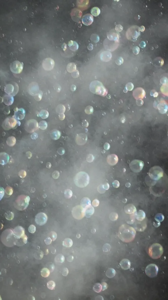 Prompt: bubbles filled with smoke bursting,