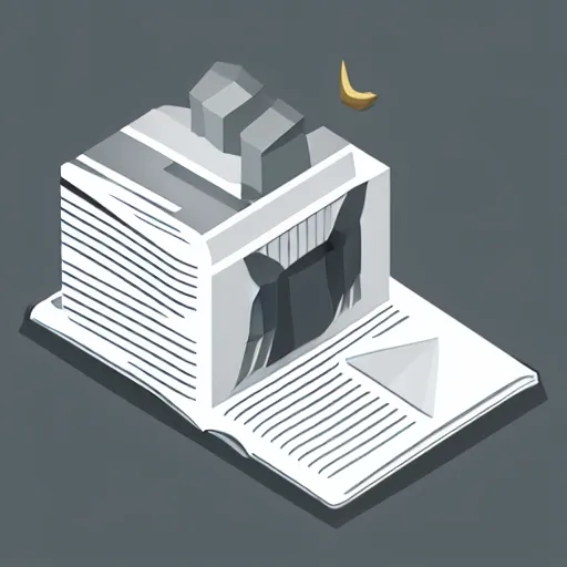 Image similar to isometric vector low poly white Bible icon, black background, cgsociety, volumetric lighting, artstationhq