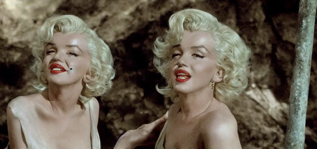 Prompt: still of marilyn monroe as arwen in the lord of the rings : the two towers ( 2 0 0 2 )