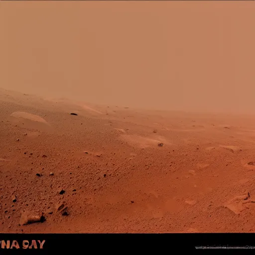 Image similar to first step on mars, foggy atmosphere, bright, high resolution