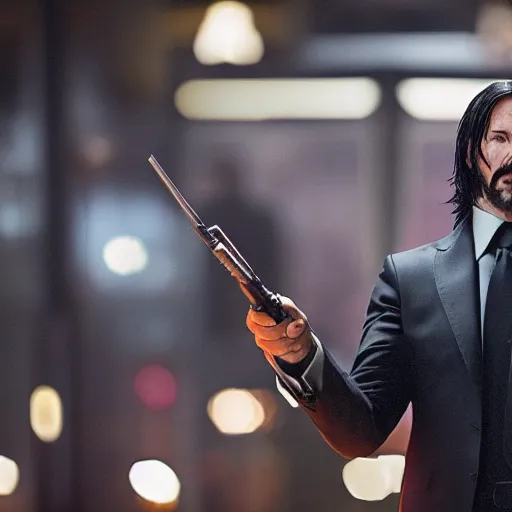 Prompt: John Wick, dramatic, (Canon, ISO100, f/8, 1/125, 84mm)