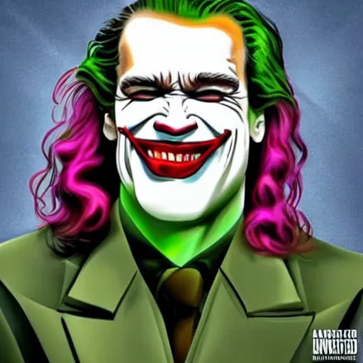 Prompt: Arnold Schwarzenegger as The Joker