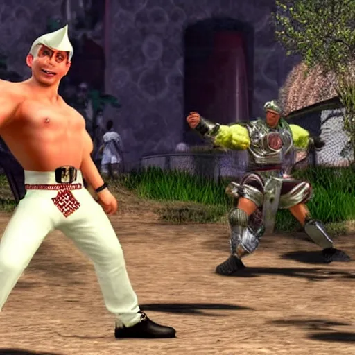 Prompt: elon mush as a playable character in tekken 3