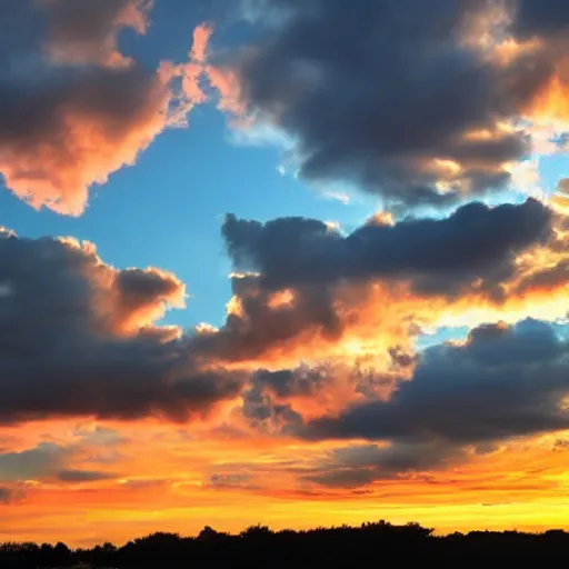 Image similar to sunset clouds in shape of a giant bird