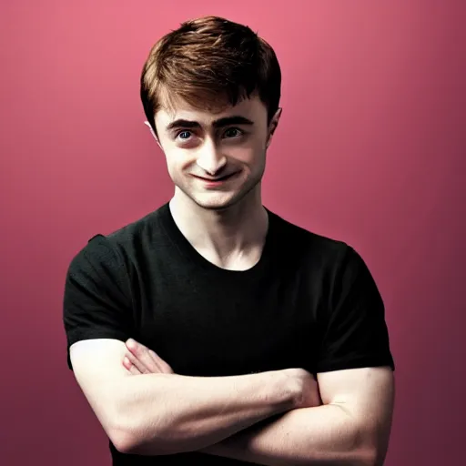 Prompt: daniel radcliffe as mario, photo from a promo shoot, studio lighting, black background