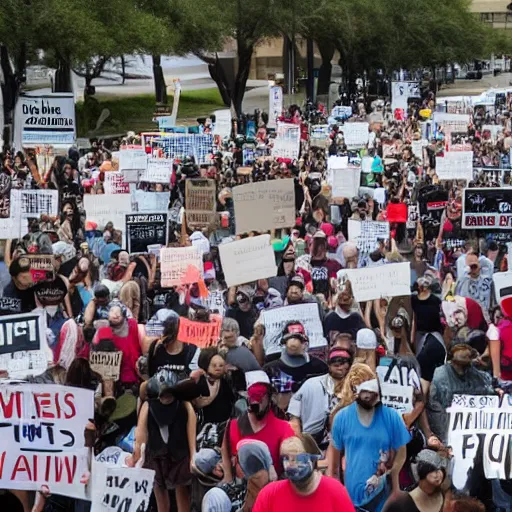 Prompt: protest agains the government in houston tx