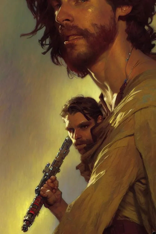 Image similar to attractive man, star wars, painting by gaston bussiere, craig mullins, greg rutkowski, alphonse mucha