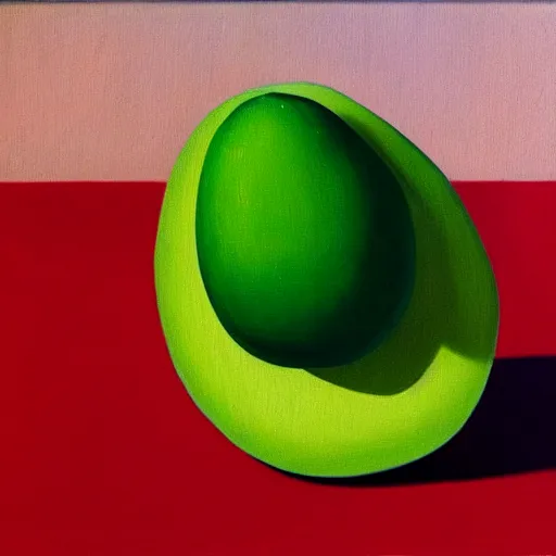 Image similar to painting of an avocado by rene magritte, hd, 4 k, detailed, award winning