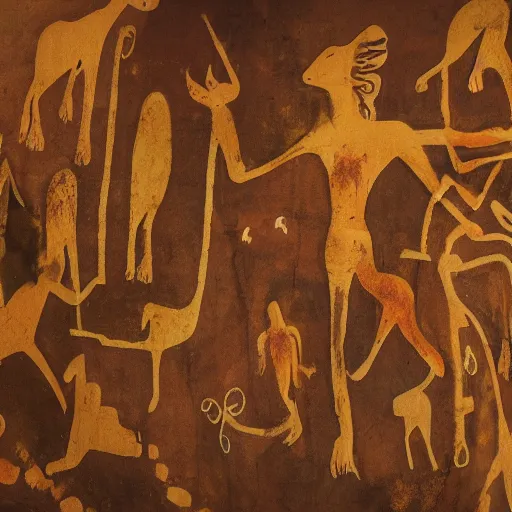 Prompt: Among Us cave painting,4k quality