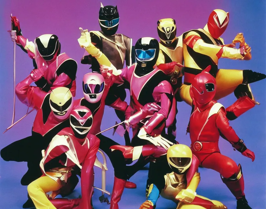 Image similar to power ranger 1 9 8 0 s gimp band, surrealism aesthetic, detailed facial expressions