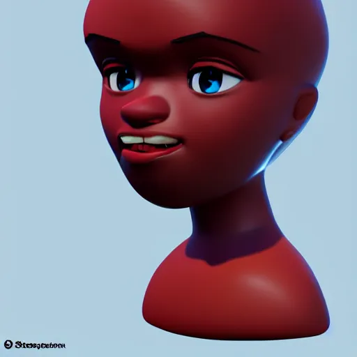 Image similar to Bust of Garnet from Steven Universe, Pixar, Simplistic, faithful, high resolution, cute, 3d render, Maya, Artstation, cartoon