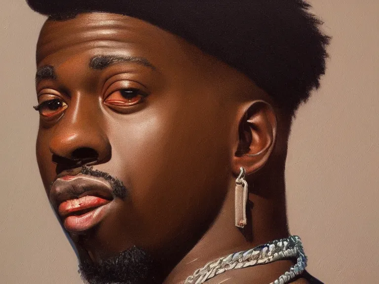 Prompt: a detailed profile oil painting of lil yachty, intricate artwork by caravaggio. Trending on artstation. 8k