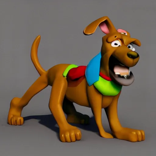 Prompt: 3D render of Scooby Doo, trending in artstation
