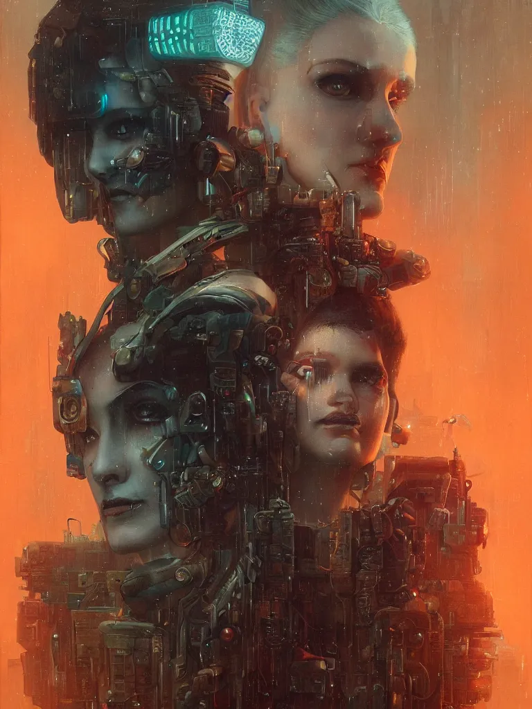 Prompt: a hyperrealistic cyberpunkpunk portrait of a gorgeous woman in the movie Bladerunner 2046, with dead trees and orange pollution, award-winning, masterpiece, in the style of Tom Bagshaw, Cedric Peyravernay, Peter Mohrbacher