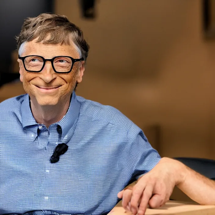 Image similar to bill gates holding rtx 3090 close to his cheek loving it