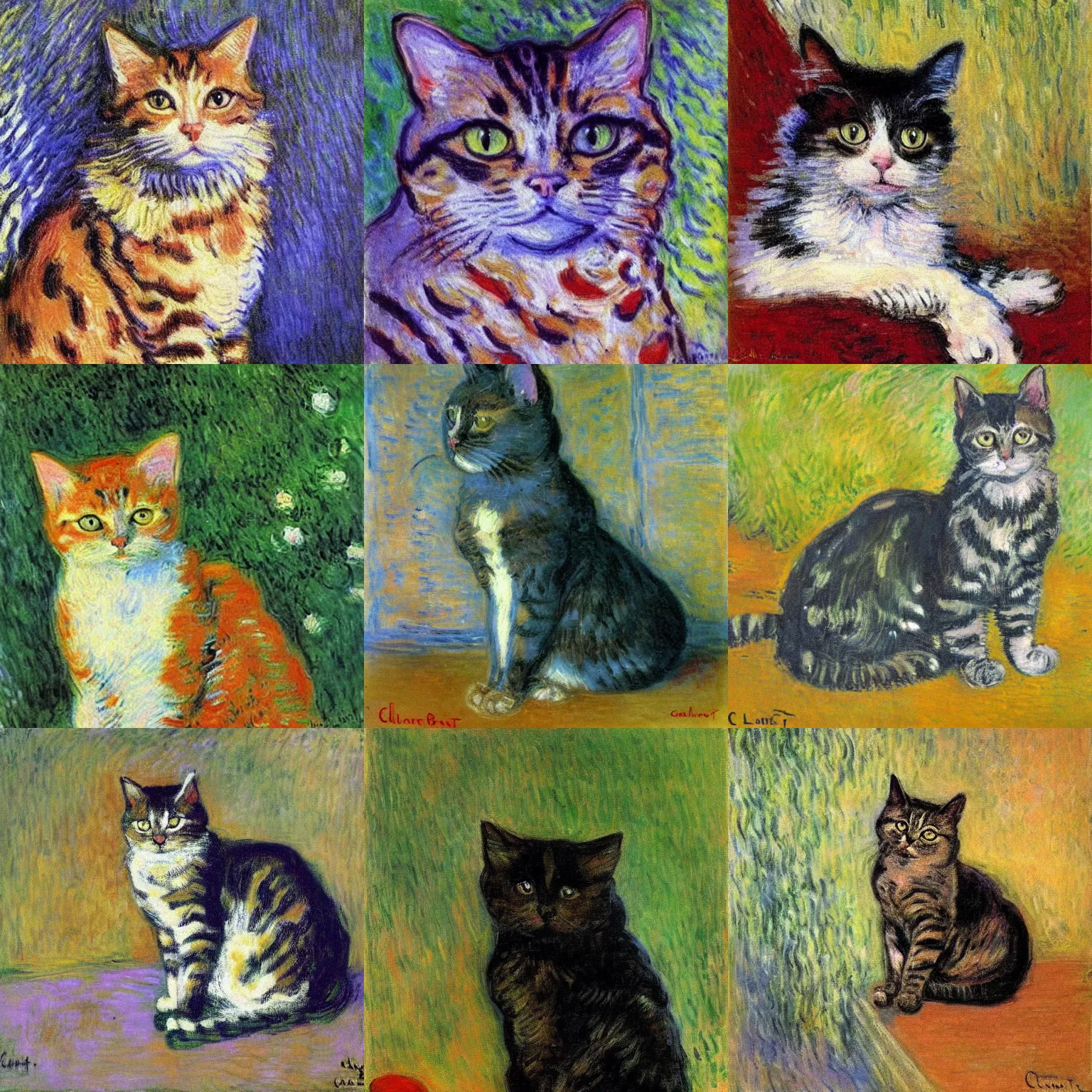 Prompt: painting of a cat by claude monet