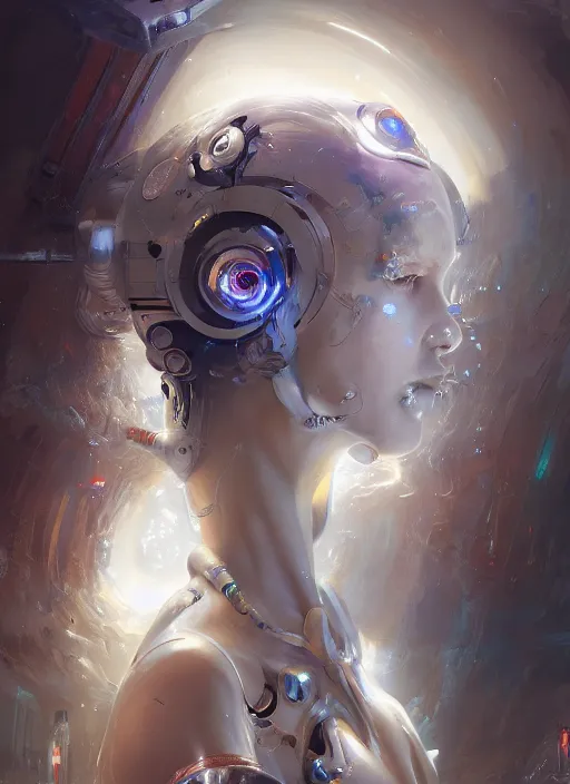 Prompt: a white cast futuristic biomechanical humanoid woman with pretty face in intricate detailed color smashing fluid oilpaint, futuristic digital painting, cyberpunk, 8 k, hyper detailed, octane render, concept art, by peter mohrbacher, by wlop, by ruan jia,