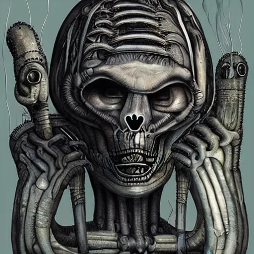 Image similar to H.R.Giger Putin Abomination