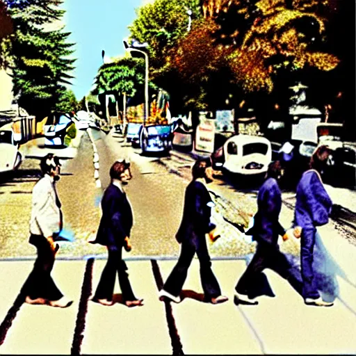 Prompt: the beatles album cover