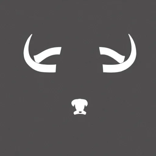 Prompt: bull logo, minimalistic design, banksy, bold, sharp, by simon daniels, white background, illustration