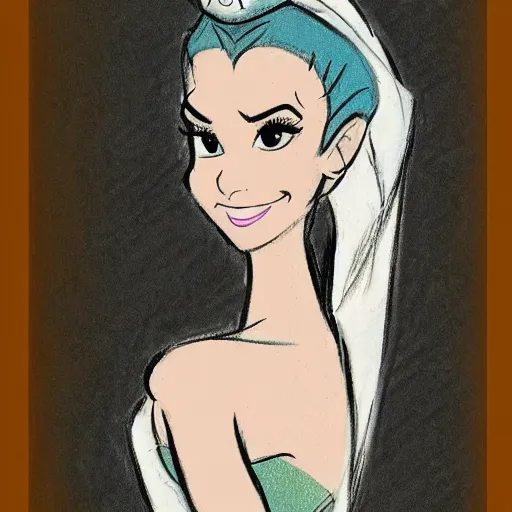 Image similar to milt kahl sketch of victoria justice with tendrils hair style as princess padme from star wars episode 3