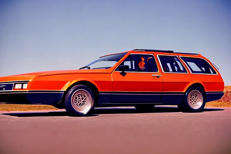 Image similar to designed by giorgetto giugiaro touring race car 1 9 7 9 ford fairmont wagon estate, ektachrome photograph, volumetric lighting, f 8 aperture, cinematic eastman 5 3 8 4 film